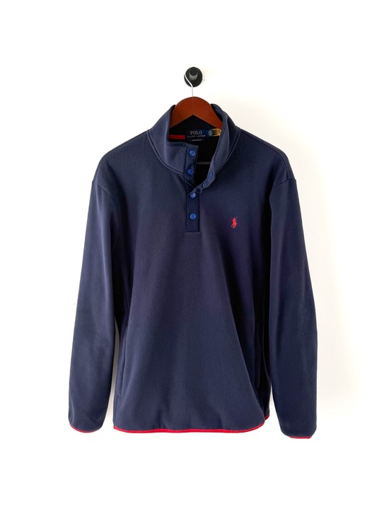 Polo Ralph Lauren Other - New Polo Ralph Lauren Fleece Pullover Quarter Button Up Navy Mens L